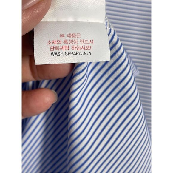 Louis Castel Blue White Striped 1/4 Zip Pullover Long Sleeve T-Shirt Medium - Picture 6 of 8